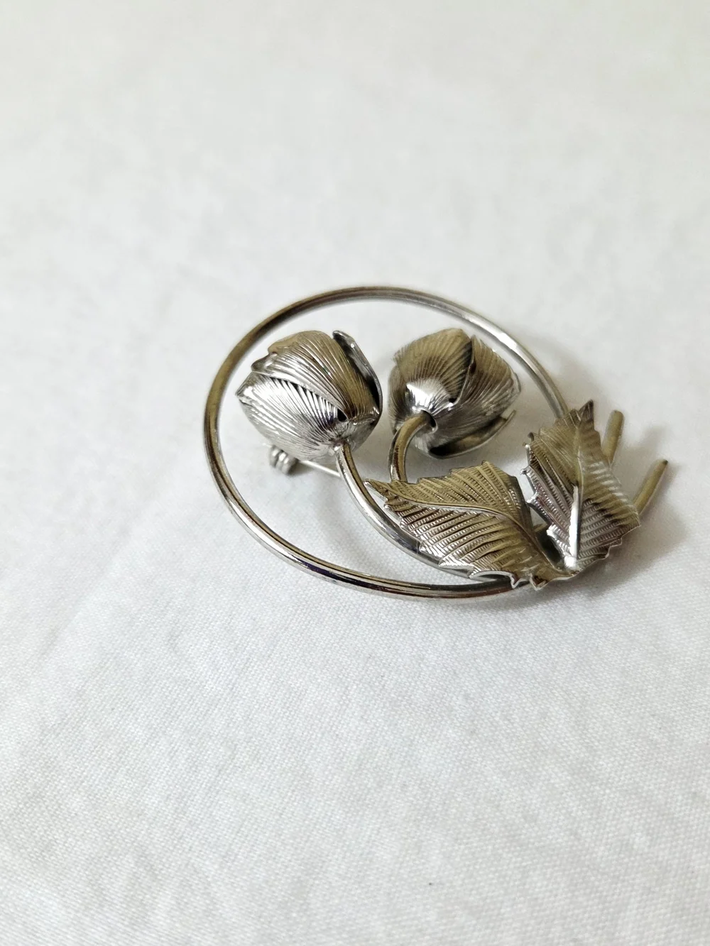 Vintage Bond-Boyd Sterling Silver Floral Leaf Brooch Pin | Mid Century Botanical